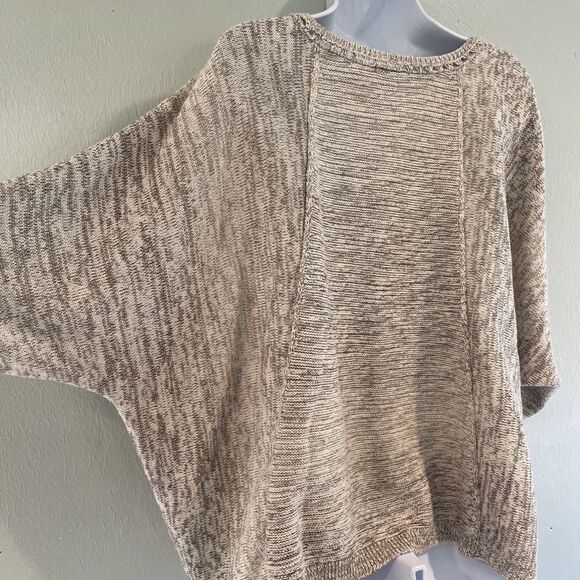 J Jill Purejill Boat Neck 3/4 Sleeve Pullover Sweater XL Beige Tan Cotton Shawl - Picture 5 of 7